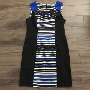 Size 8 Navy and Black striped dress